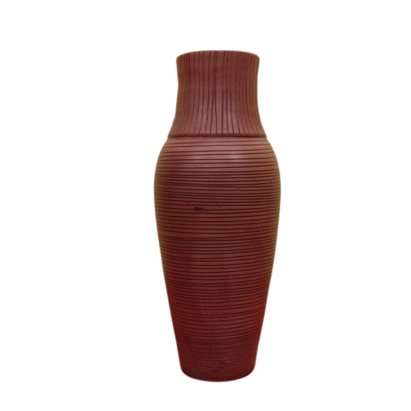Clay flower vase long | Height: 17”, Upper: 4.5”, Lower: 4” | Matir Fuldani | মাটির ফুলদানি