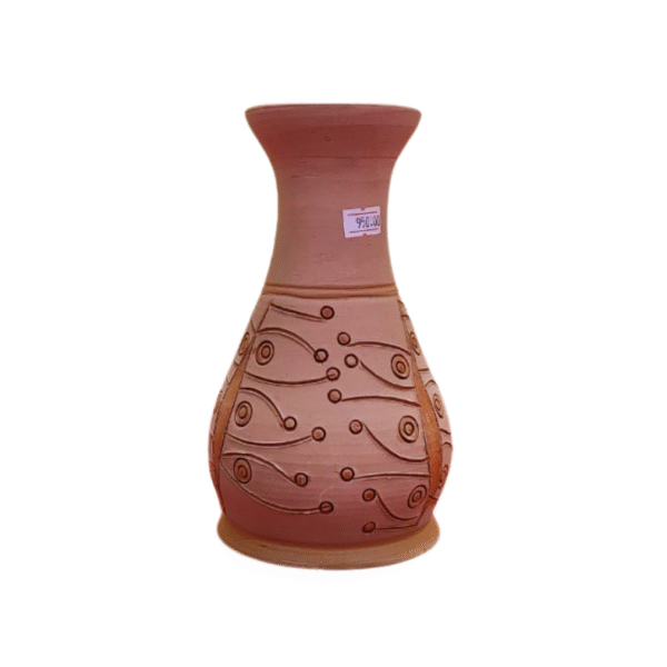Clay flower vase  Sadamati | Height: 8”, Upper: 3”, Lower: 4” | Matir Fuldani | মাটির ফুলদানি