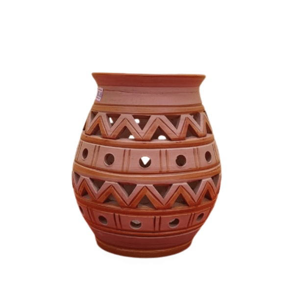 Clay flower vase  Sadamati | Height: 7”, Upper: 4”, Lower: 3.5” | Matir Fuldani | মাটির ফুলদানি