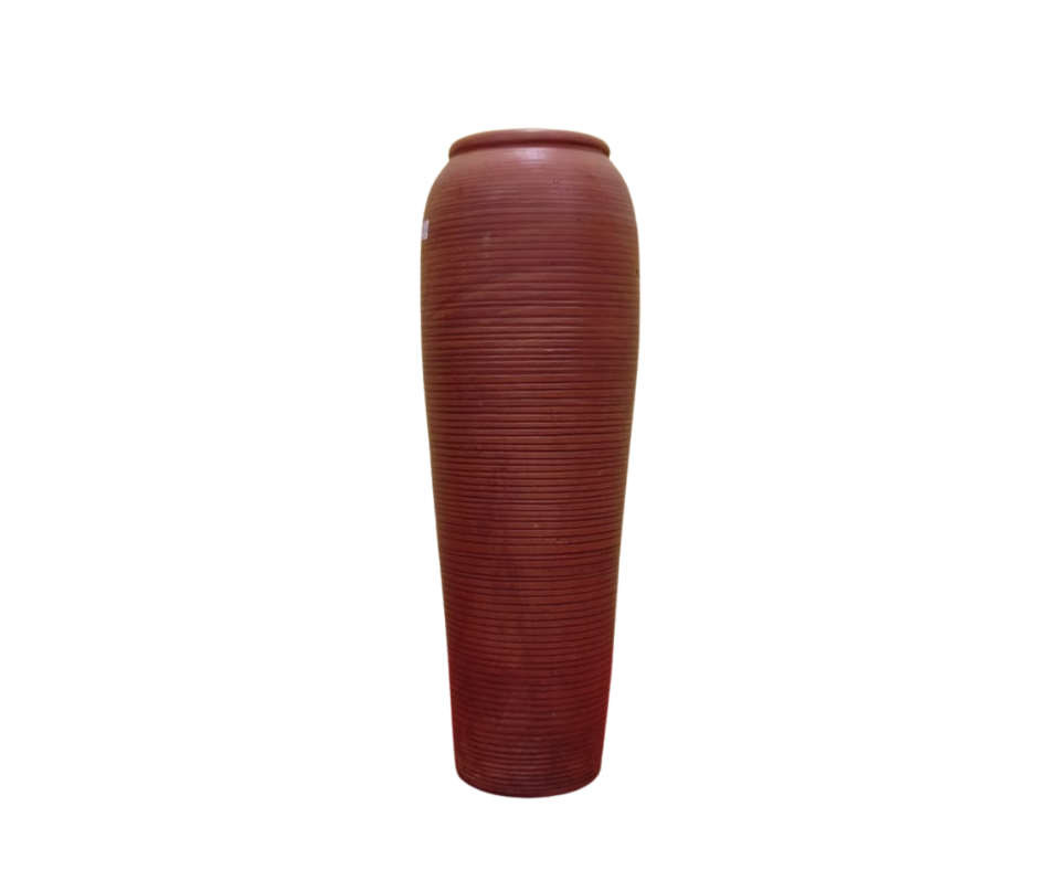 2 Clay flower vase long | Height: 17.5”, Upper: 4”, Lower: 4”| Matir Fuldani | মাটির ফুলদানি - Image 1
