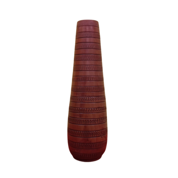 Clay flower vase long | Height: 18.5”, Upper: 3.5”, Lower: 4”| Matir Fuldani | মাটির ফুলদানি