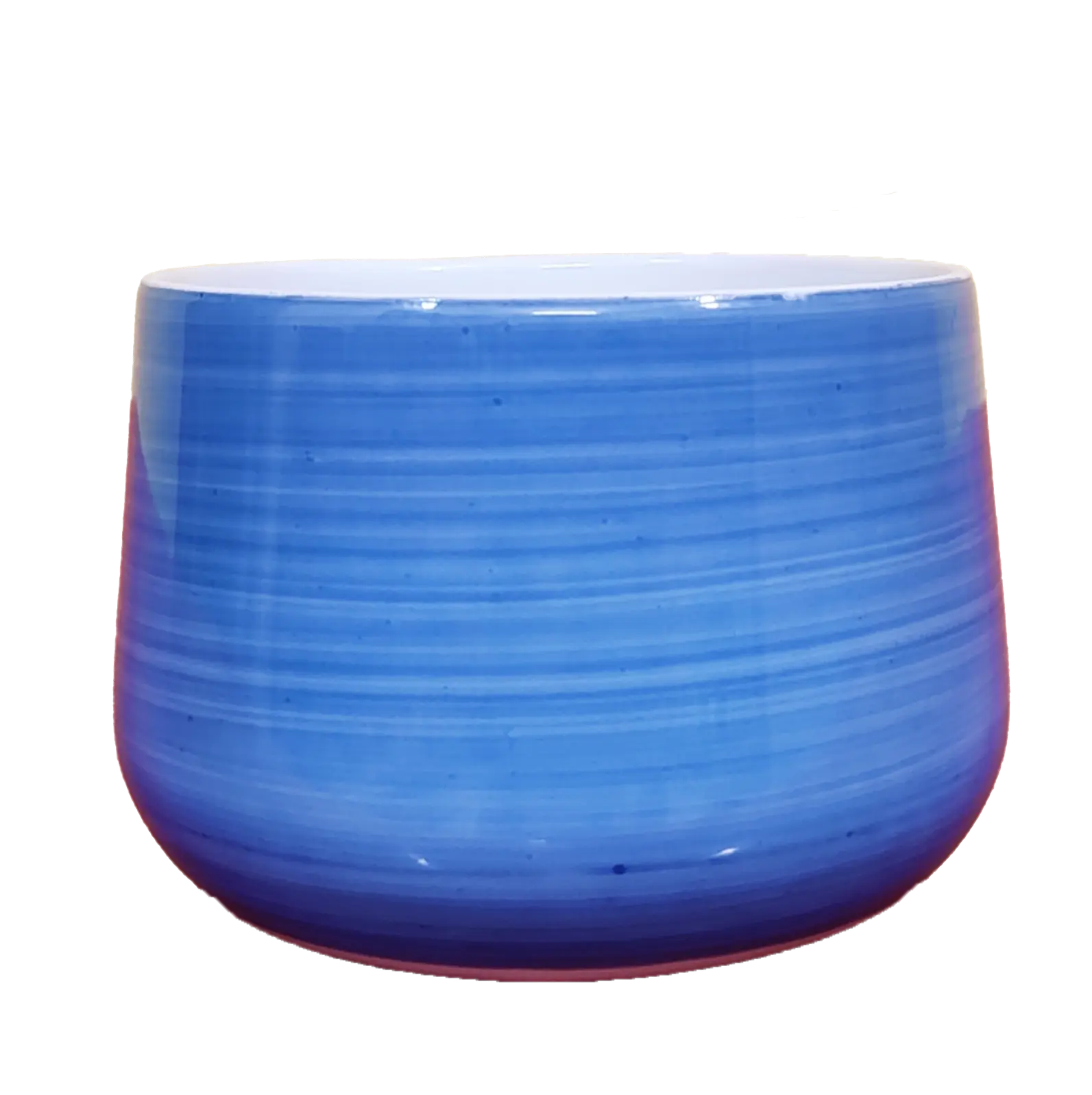 CRM007 Blue White Pot Shape Color | Height: 3.5”, Upper: 5”, Lower: 4”| Ceramic Tub| সিরামিক টব - Image 1